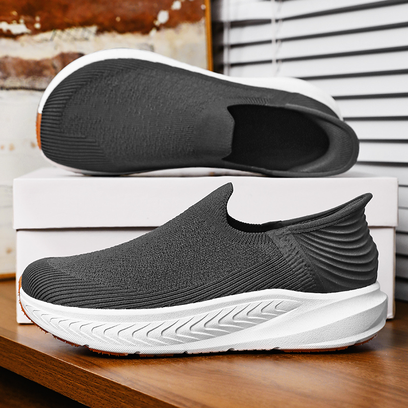 Wide Toe Box Running Sneakers - Мужские слипоны-кроссовки для ходьбы без каблука,