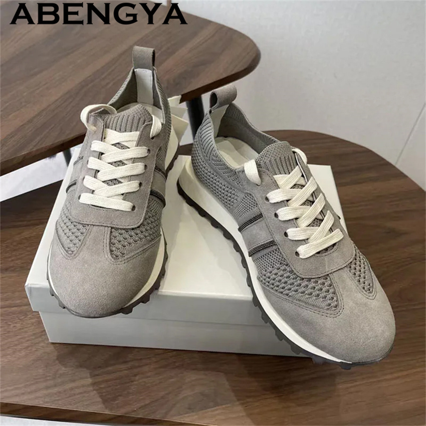 Весенняя распродажа 2026: Женс – обзор и цена Knit Fabric Lace Up Sneakers