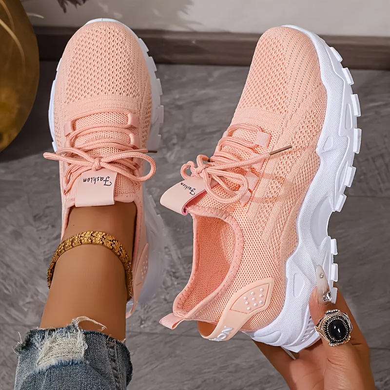 Дышащие вязаные кроссовки, мод – обзор и цена Knit Fabric Lace Up Sneakers
