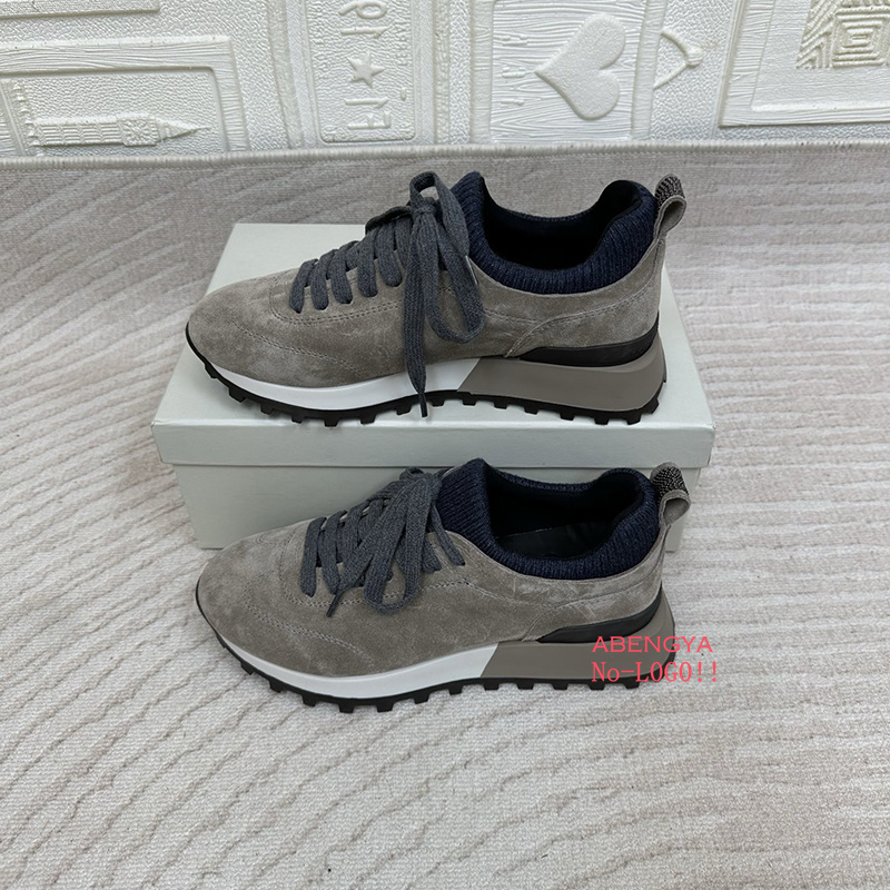 2025 белые вязаные замшевые ло – обзор и цена Knit Fabric Lace Up Sneakers